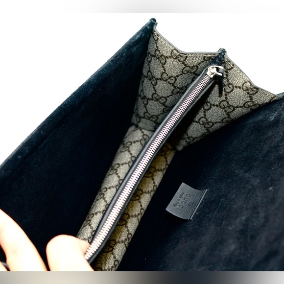 Gucci Beige and Black Monogram Crystal Dionysus Small Shoulder Bag - Picture 17 of 17